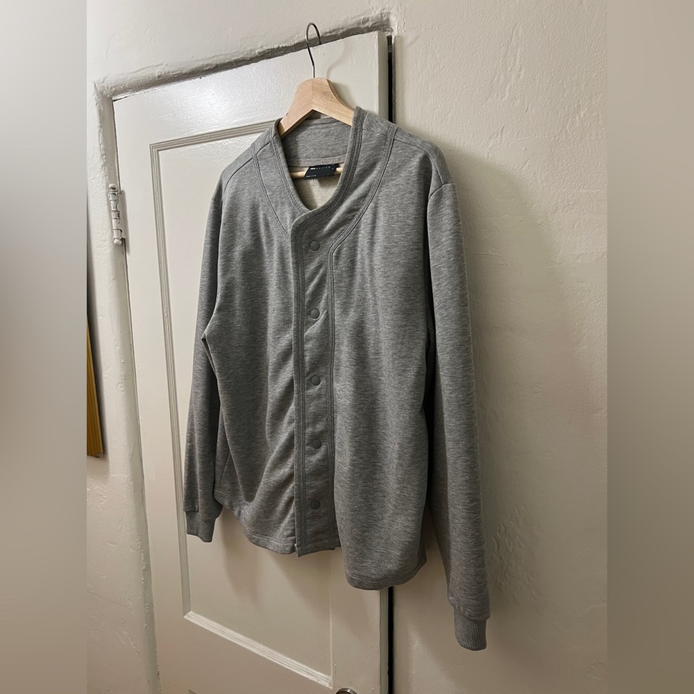 ASOS Grey Snap Up Sweater Shirt